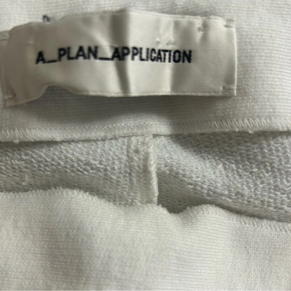 A_Plan_Application White Terry Cloth Cotton Side Zip Ankle Pants Size Medium - Picture 3 of 5